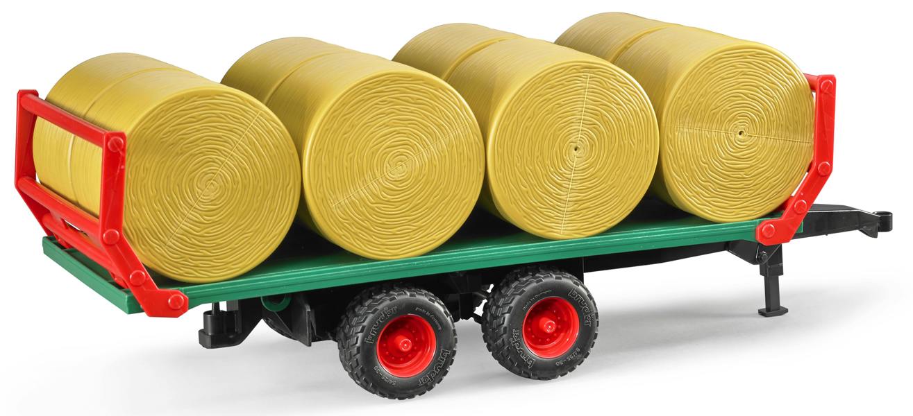 Bruder Bale transport trailer with 8 round bales Detailed Vehicle & Playset Model