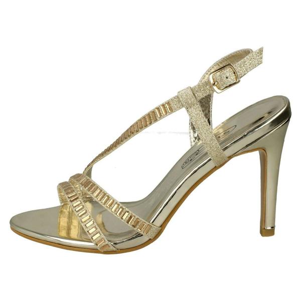 Spot On Ladies Spot On High Heel Diamante Sandals