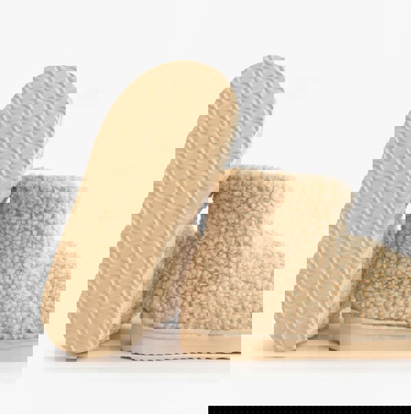 Jo & Joe TEDDY Womens Bootie Slippers Beige