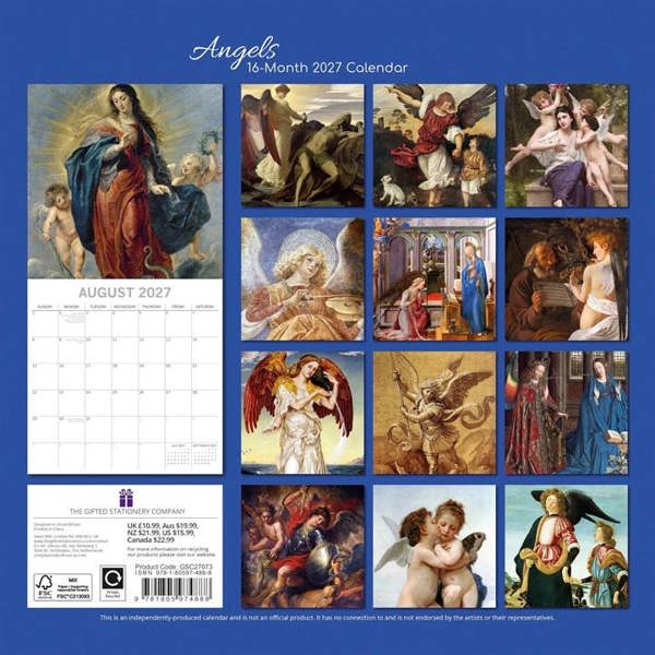 Angels Calendar 2027, Wall Calendars, Month To View, Art, Gift