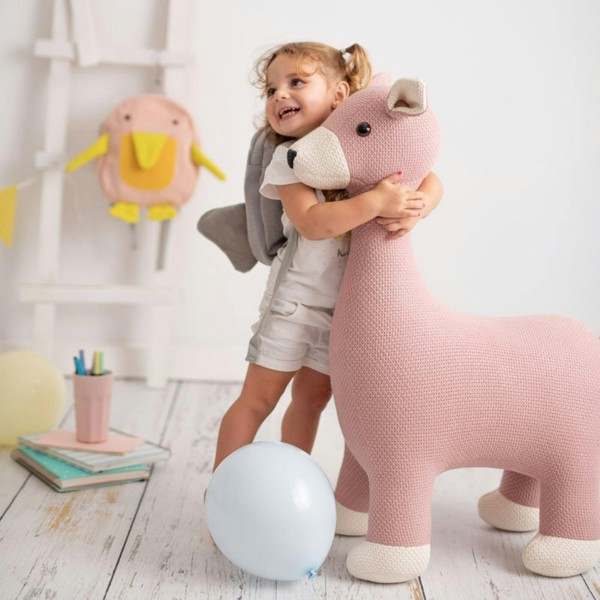 CROCHETTS Large deer plush with auxiliary seat for children LT-R04