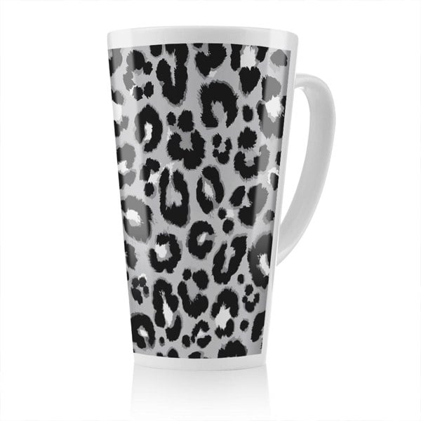Benjamin Tate Design Silver Leopard Print Latte Mug