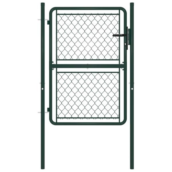 Berkfield Garden Gate Steel 100x125 cm Green