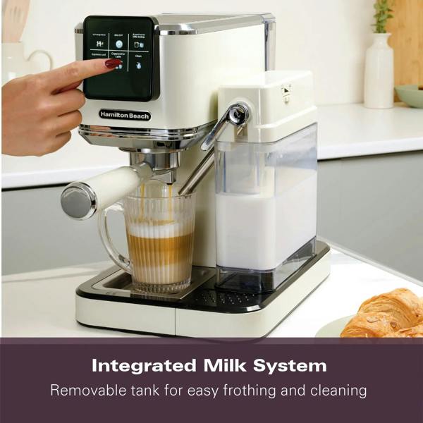 Hamilton Beach BaristaPro+ Touch 8-in-1 Espresso Machine Cream