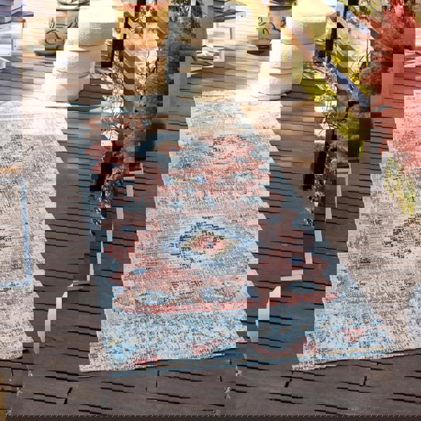 Livabliss Huntington Beach-Vintage Orange Blue Beige In- & Outdoor Rug