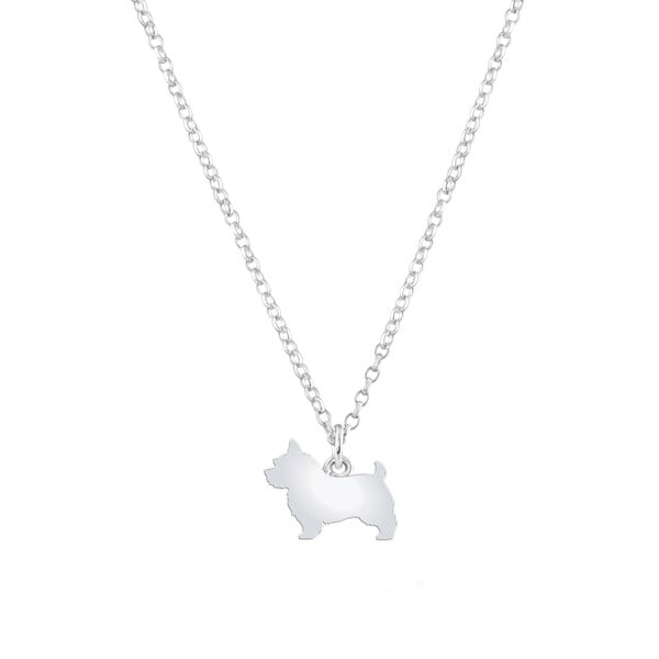 Mylee London Norwich Terrier Silhouette Silver Necklace - Personalised