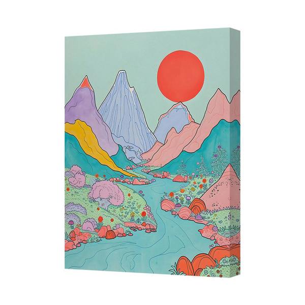Benjamin Tate Design Contemporary Canvas Art Print With Gallery Wrapped Deep Wooden Frame UK