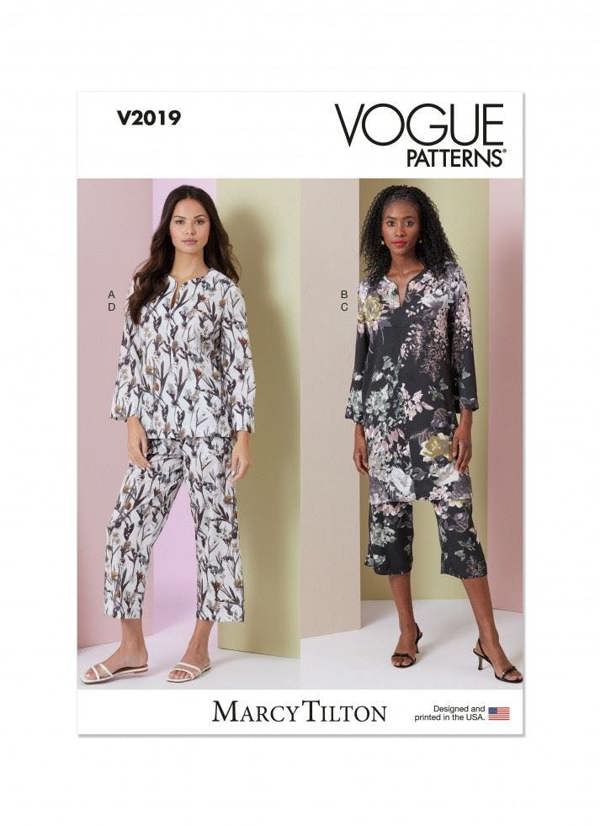Vogue Sewing Pattern 2019, Tops, Tunics, Trousers for Women, A (XS-S-M-L-XL) - Easy