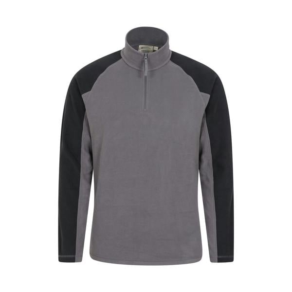 Mountain Warehouse Mens Ashbourne II Half Zip Fleece Top - Dark Grey - 