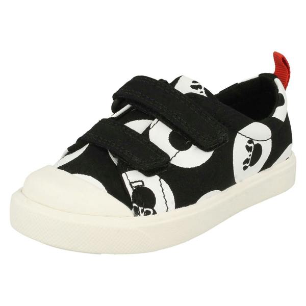 Clarks Childrens Boys Girls Clarks Disney Detailed Canvas Shoes City Polka Lo