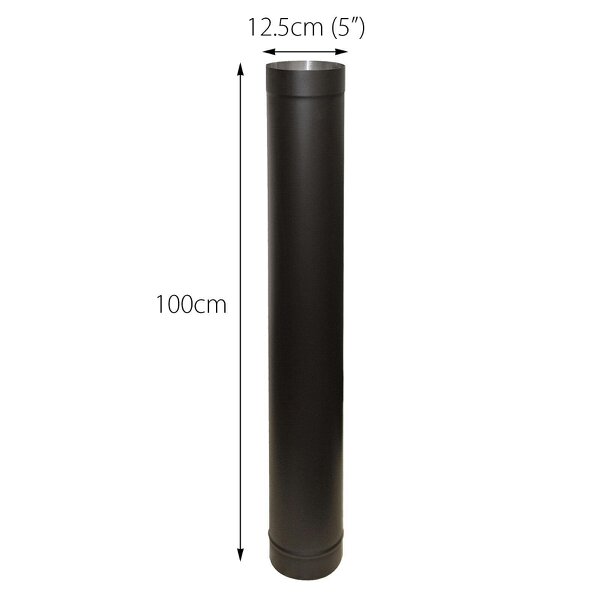 Nicoman Flue Pipe Straight 100cm for 5" inch (125mm) Stove Flue Systems