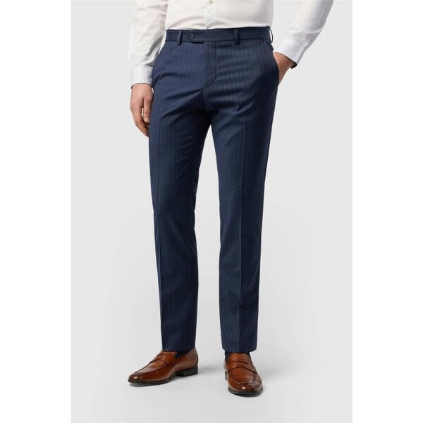 Ted Baker Slim Fit Navy Chalk Stripe Trousers