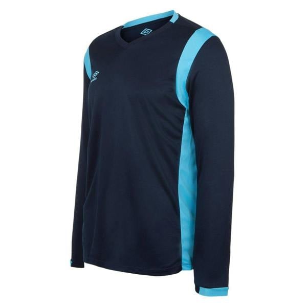 Umbro Mens Spartan Long-Sleeved Jersey - Dark Navy/Sky Blue