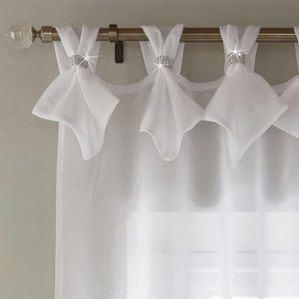 Luxury Living Linen Look Voile Tab Top Curtain Pair
