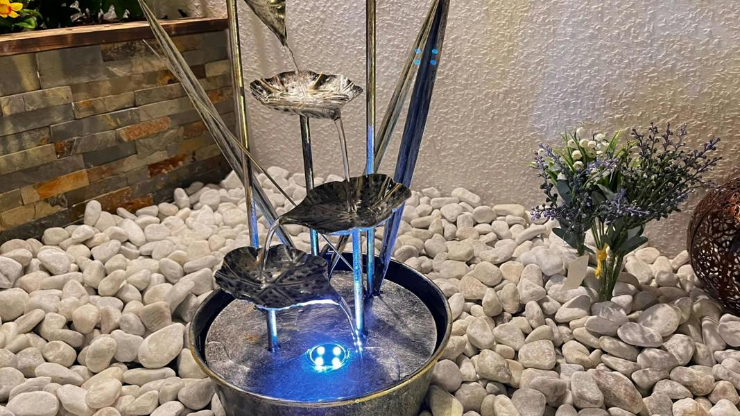 Tranquillity Water Features Small Flower Modern Metal Water Feature