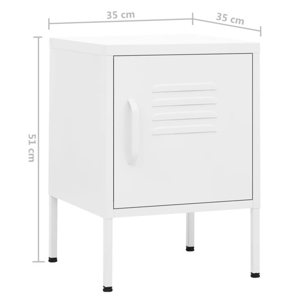 Berkfield Nightstand White 35x35x51 cm Steel