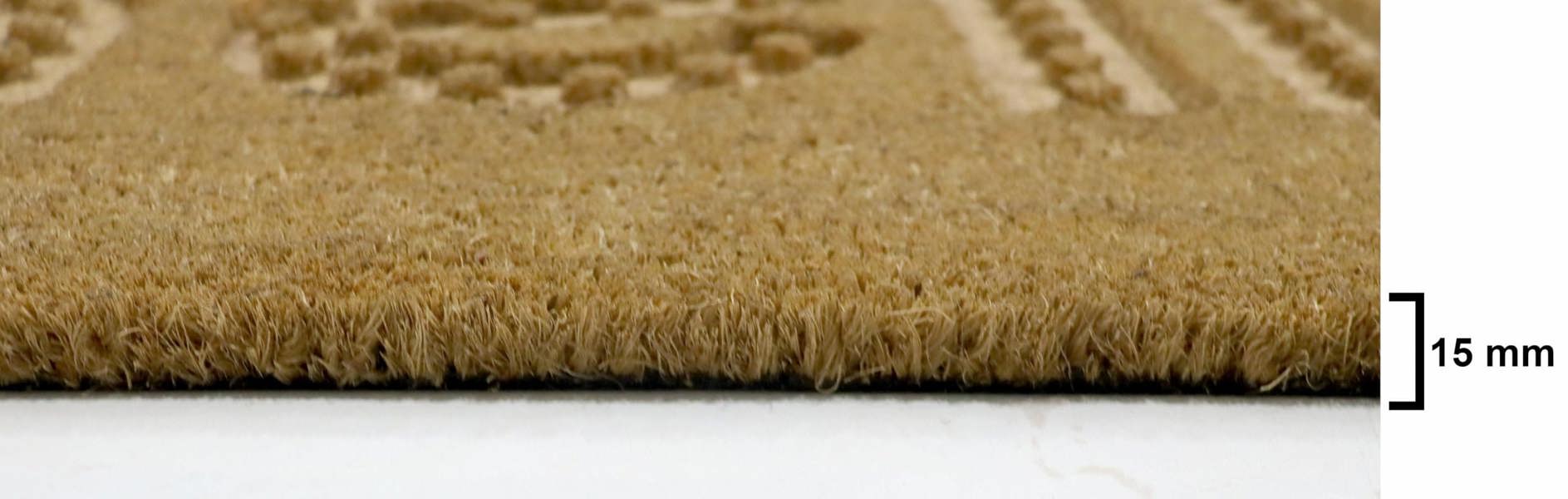 A.Unique Home 15mm Coir Doormat Non-Slip PVC Back - Hello Embossed 40x80cm
