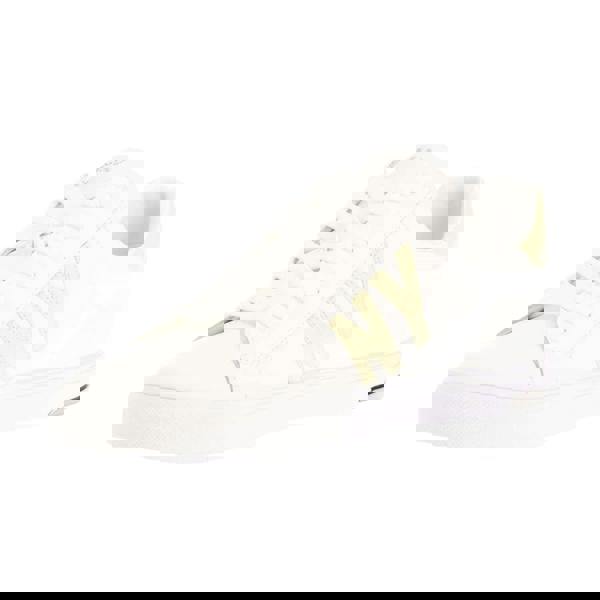 DKNY Womens/Ladies Abeni Leather Lace Up Trainers - White - 