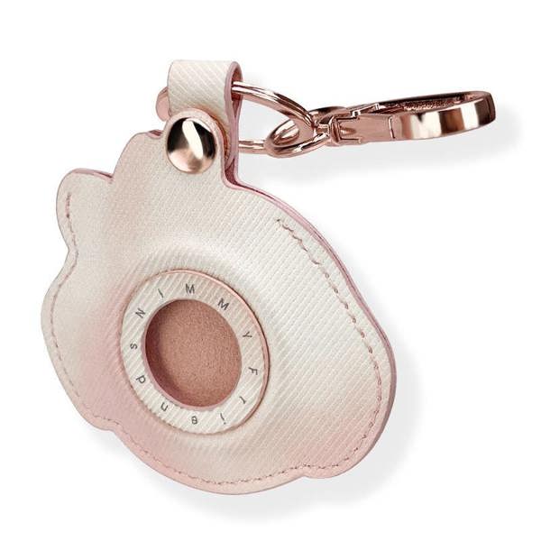 Nimmy Friends Nimmy Big Eye Cute Pet Bischon Fraise Dog Face Airtag Keychain Pink - N-XDY-YSK-02-A