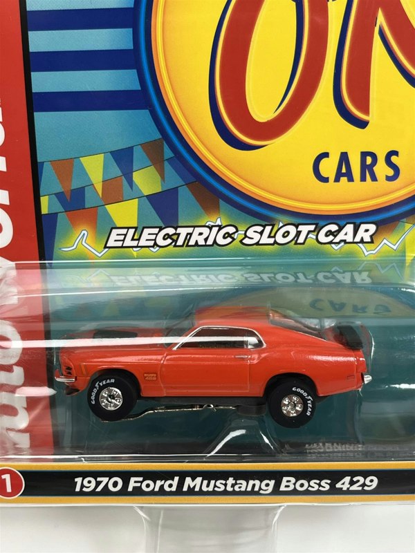 Auto World Slot Cars 1970 Ford Mustang Boss 429 Orange Thunderjet Ultra G HO Slot Car SC377-1