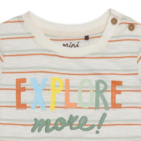 Mini Cuddles Baby Boys Striped 2pc Set, Multicolour