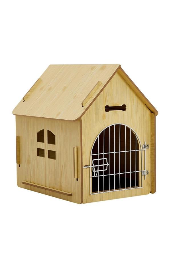 Living and Home Wooden Pet House with Iron Door and Dog House