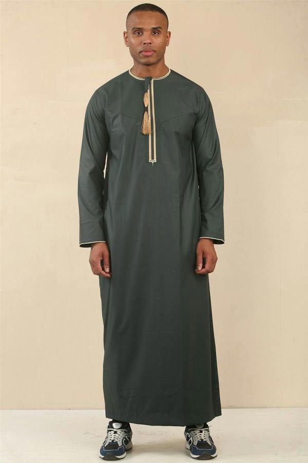 Infinity Leather Men's Omani Eid Thobe  Saudi Emirati Jubba Robe