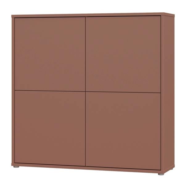 Furniture To Go Alice Springs 4 Door Large Storage Cabinet with Push-to-Open Doors in Terracotta