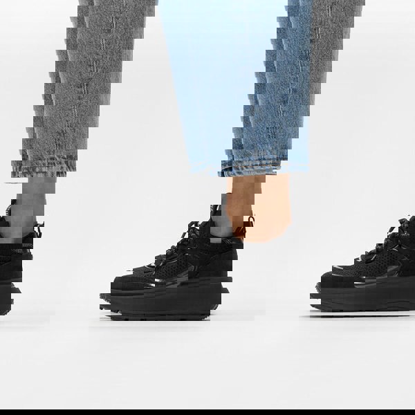 FitFlop F-MODE  SUEDE/KNIT Womens Trainers All Black