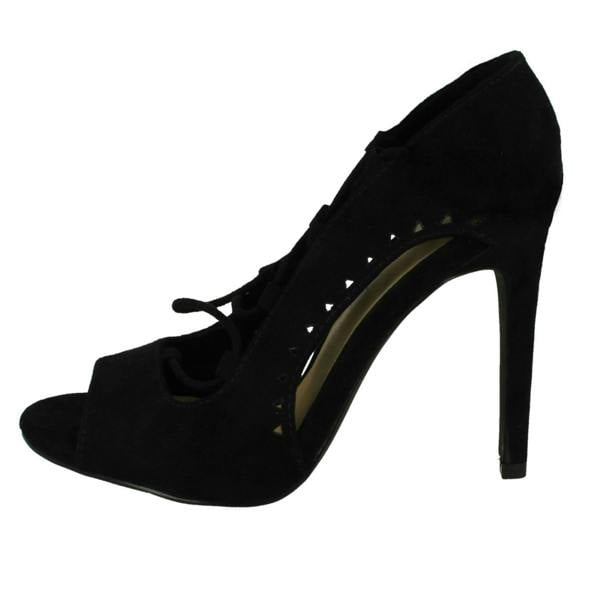 Spot On Ladies Spot On Open Toe Side Slit Heels