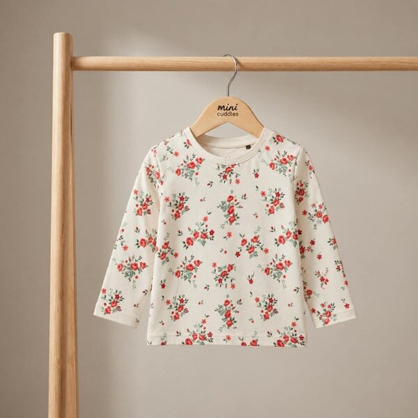 Mini Cuddles Floral Pinny with Top (Red & White)
