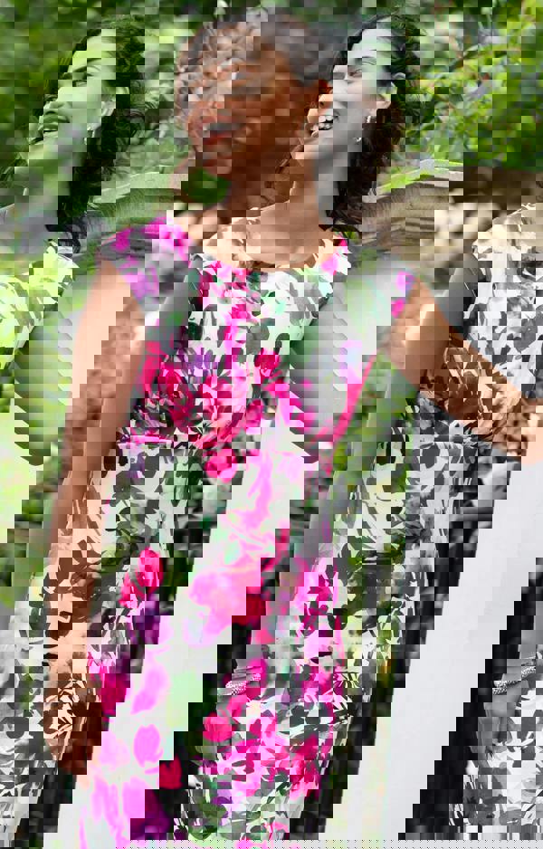 Alie Street London Pippa Shift Dress Petite - Fuchsia Florals