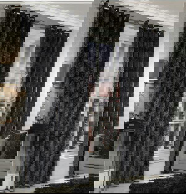 Luxury Living Luxury Crushed Velvet Fully Lined Ring Top Curtains