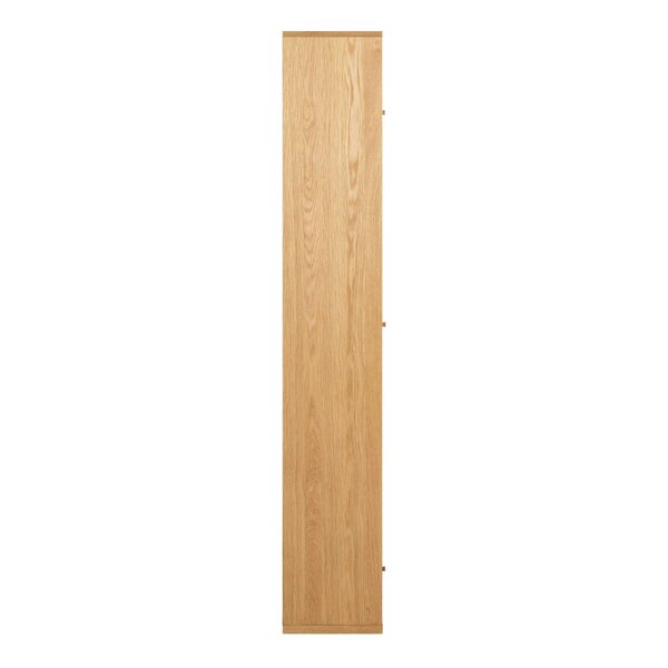Wyld Haus Thallo Narrow Oak Wood 3 Door Multi Level Bookcase