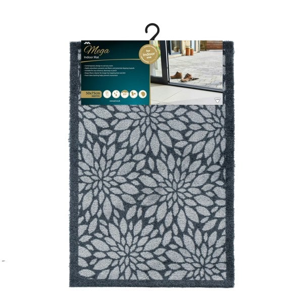 JVL Mega Mat Machine Washable Entrance Runner and Doormat Set, Flowers