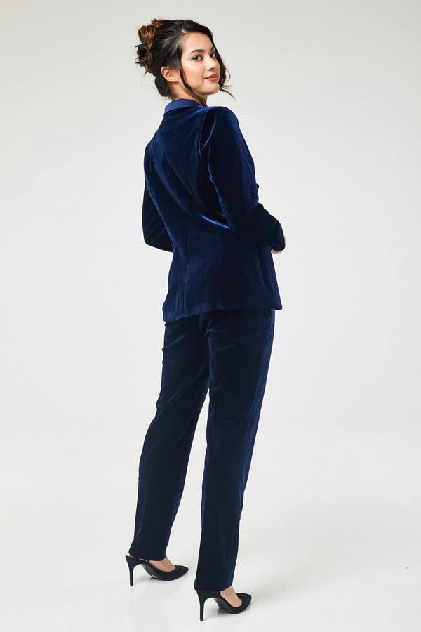 LuvForever Eliana - Navy Velvet Blazer & Trouser Suit