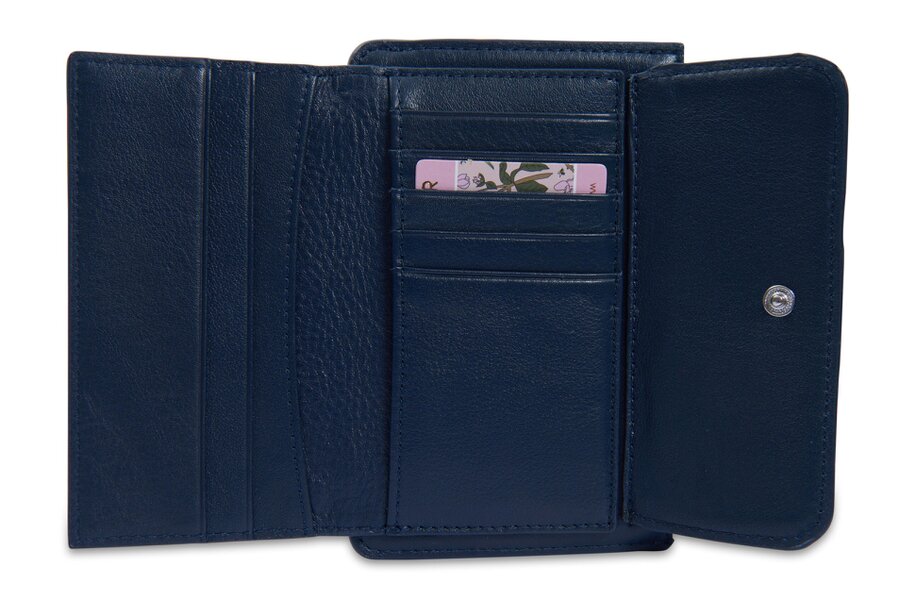 SADDLER "Marion" Bifold Real Leather Card Wallet with Zip Top Coin Purse (Gift Boxed)