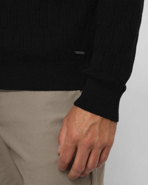 Steel & Jelly Aston - Geometric Knitted Zip-Through Cardigan