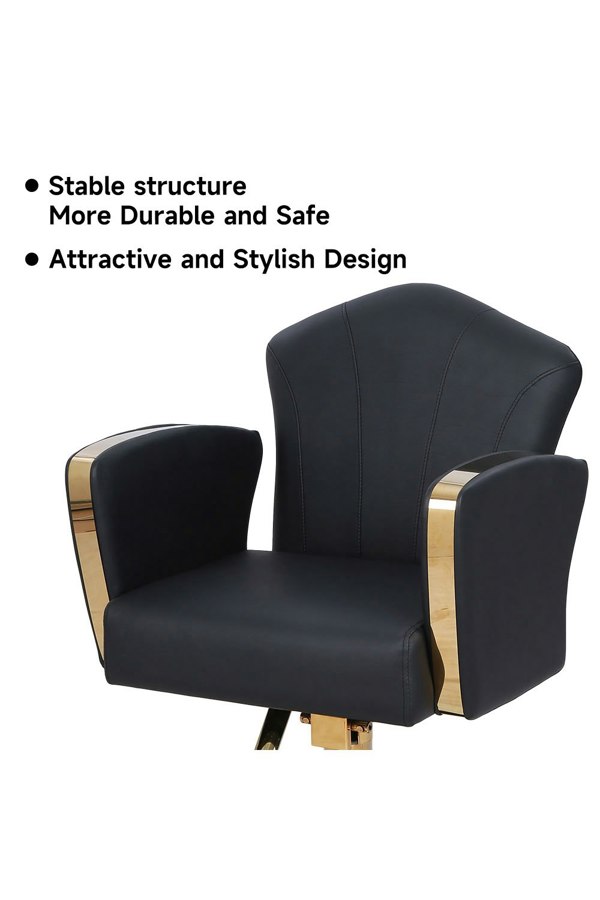 Living and Home Professional Faux Leather Swivel Salon Barber Chair Adjustable Styling Chairs
