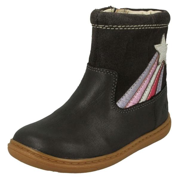 Clarks Girls Clarks Shooting Star Detailed Boots Flash Shine T