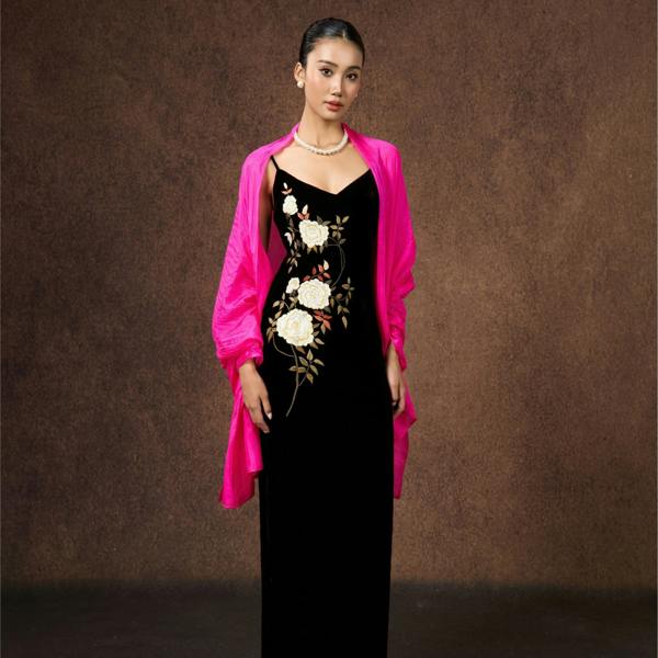 Hot Pink Silk Scarf – Hand-Dyed Mulberry Silk, Party Wrap & Gift for Her