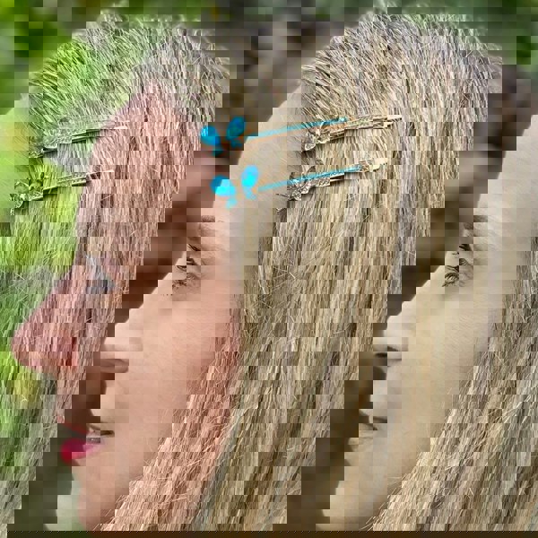 Butterfly Hair Grips Butterfly Hair Slides Teal Sparkly Hair Slides wedding hair