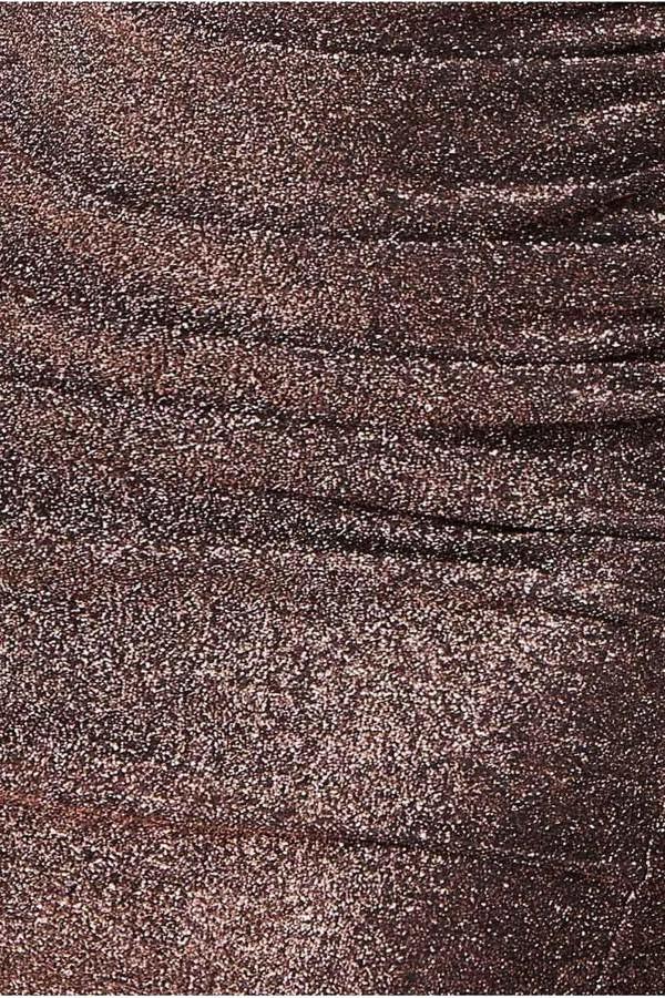 Open Back One Sleeve Lurex Midi - Bronze DR3749