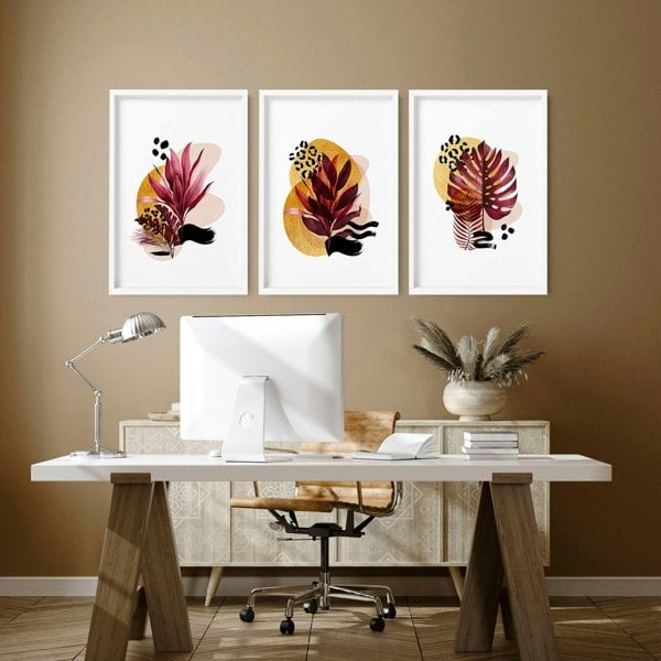 Home office decor ideas for her | set of 3 framed wall art