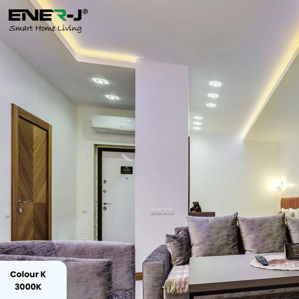 ENER-J 24V COB LED Strip Lights with 480 LEDs/M, 10W/M, 1020lm/M, CRI 90-92, 30m Roll, 3000K, IP20