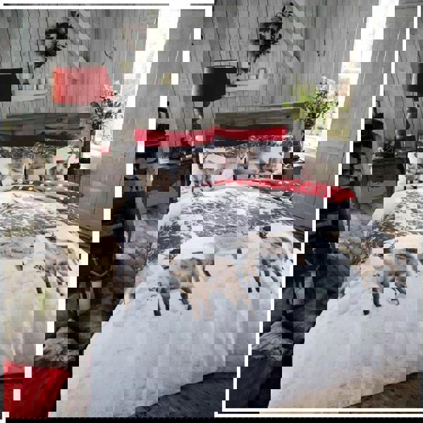 Smart Living Flannelette Duvet Cover and Pillowcase Set - Snow Reindeer