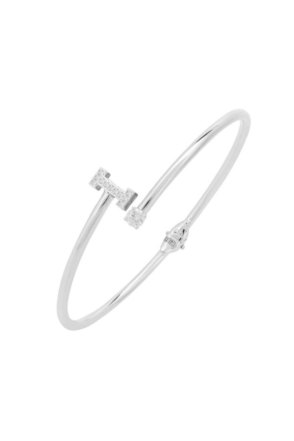Initial 'I' silver bracelet.