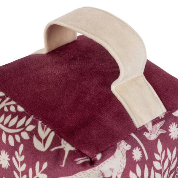 Furn Skandi Woodland Velvet Animals Doorstop - Berry - 