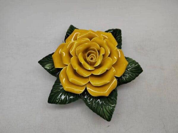 Memorials Direct Single Yellow Ceramic Rose
