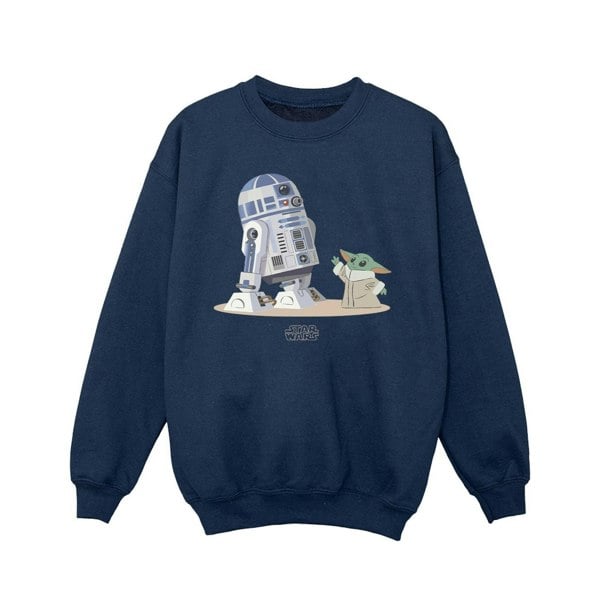 Star Wars Girls The Mandalorian R2D2 And Grogu Sweatshirt - Navy Blue